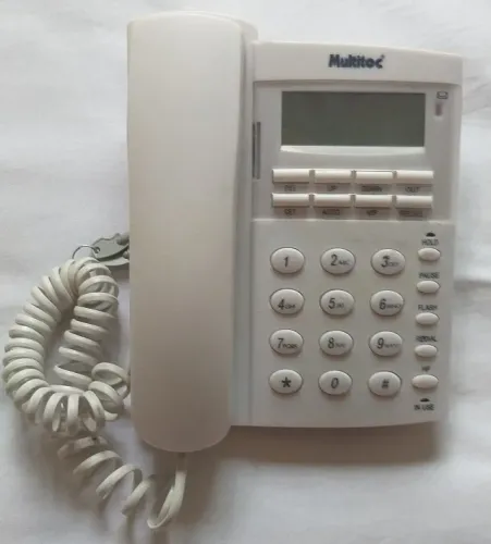 Aparelho de telefone fixo, marca multitoc, com identificador de chamadas,