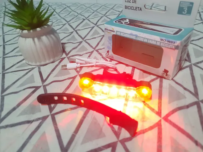 Farol Traseiro Recarregável USB para Bicicleta, lanterna traseira bicicleta
