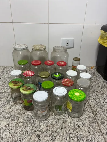 Potes de vidro ótimo para artesanato 