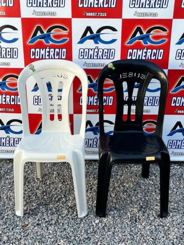 Cadeira Acquafort (Jesus) - Preta e Branca - Nova
