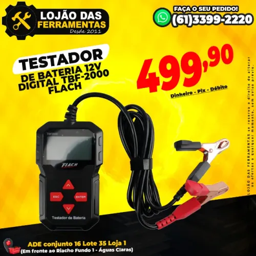 Testador de Bateria 12v Digital TBF-2000 Flach