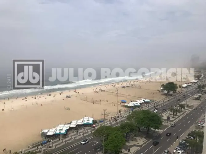 Atlântica 2 quartos posto 3 fundos vista árvores andar alto terraço vista mar portaria 24h