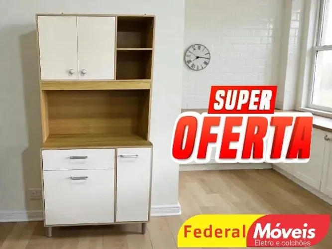Armário de cozinha off white 90 cm
