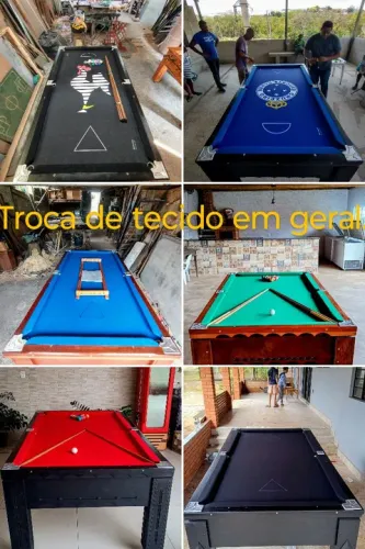 Sinuca - troca de Tecido/Forro - Manutenção em geral.