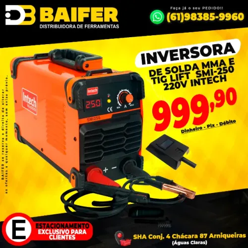 Inversora de Solda MMA e TIG Lift SMI-250 220v Intech