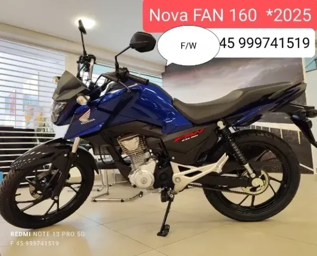 Cg 160 F A N 0KM ANO 2026 VERM Preta OU Prata