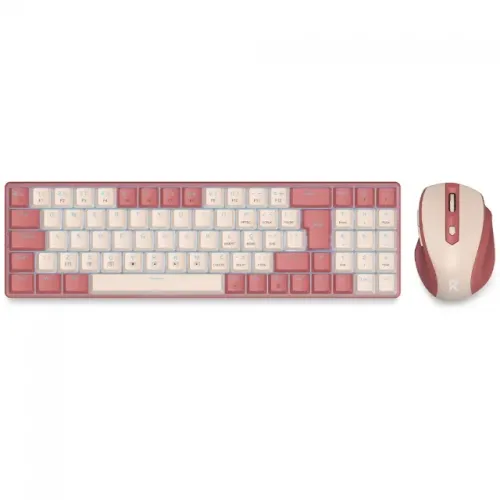 Kit Teclado e Mouse Sem Fio Gamer Redragon BS-8772 Pink - WZetta