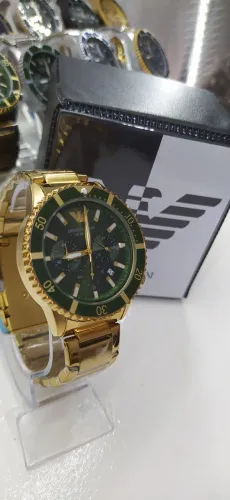 Relógio Emporio Armani Masculino Dourado e Verde