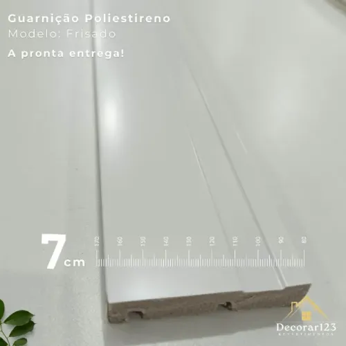 Guarnição Poliestireno 7cm Branco 2,40 metros 