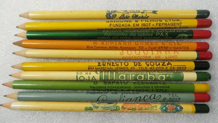LÁPIS ANTIGO DOS ANOS 60 LOTE COM 10 DE PROPAGANDA P/ COLECIONADOR