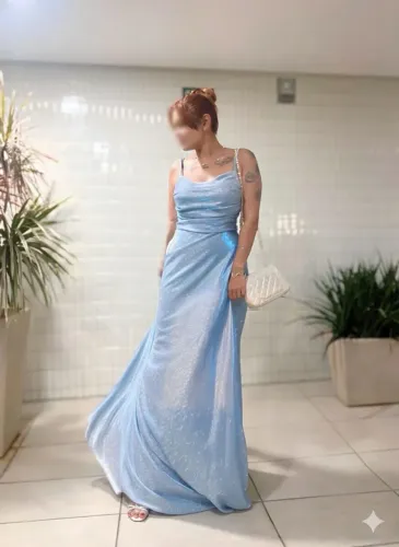 Vestido Azul Serenity Festa Casamento Formatura - TAM M