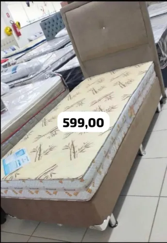 Cama box solteiro colchão e base