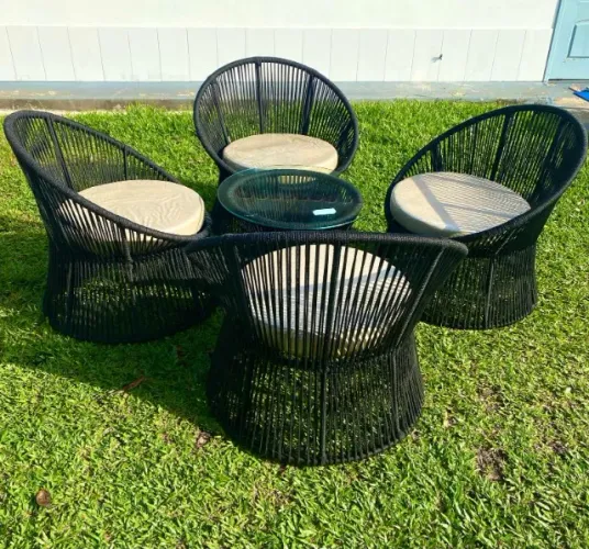 Conjunto Dubai em Cordão Náutico e Mesa de Vidro!