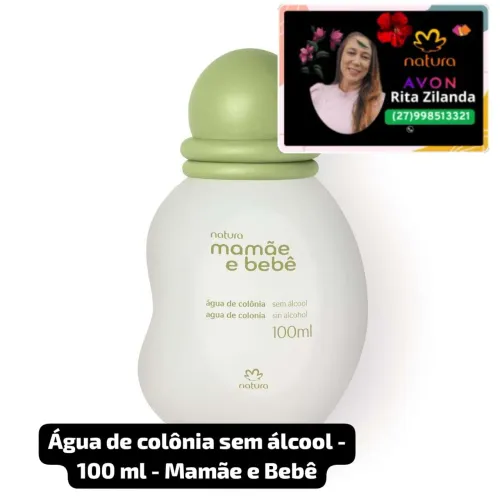 Água de colônia sem álcool - 100 ml - Mamãe e Bebê