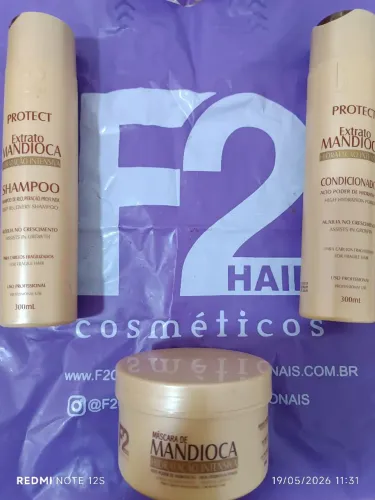 F2 HAIR COSMÉTICOS TRIO EXTRATO DE MANDIOCA 