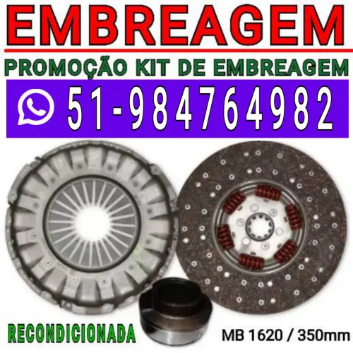 EMBREAGEM KIT PLATO , DISCO E ROLAMENTO DO CAMINHÃO MERCEDES BENZ MODELO 1620 COM 350 MM 