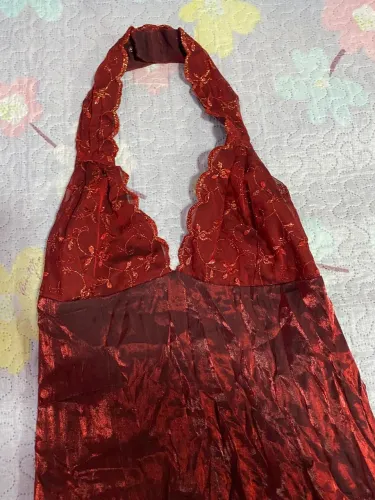 vestido sereia vermelho vinho com cauda - novo