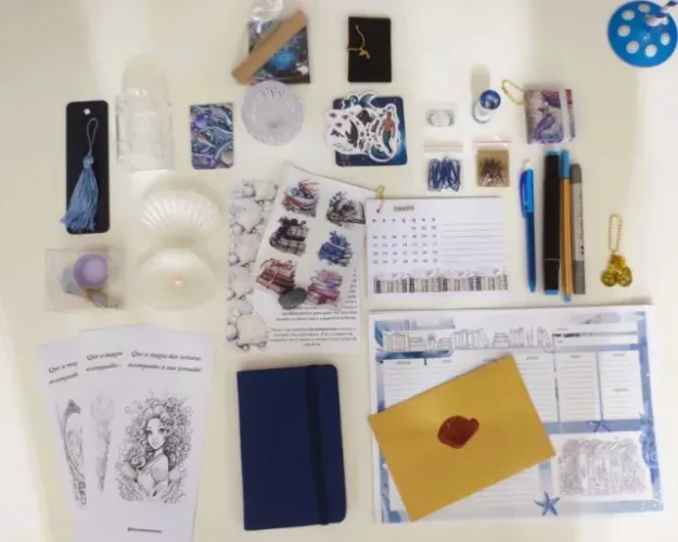 Kit da Papelaria e Leitura - Inspirado nos seres das águas