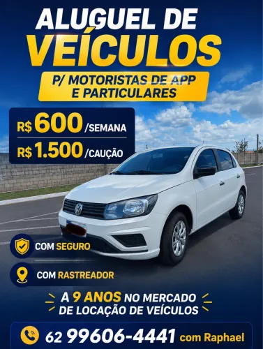 ALUGUEL DE VEICULOS PARA MOTORISTAS DE APP E PARTICULARES $600 SEMANA $1.500 CAUÇÃO 