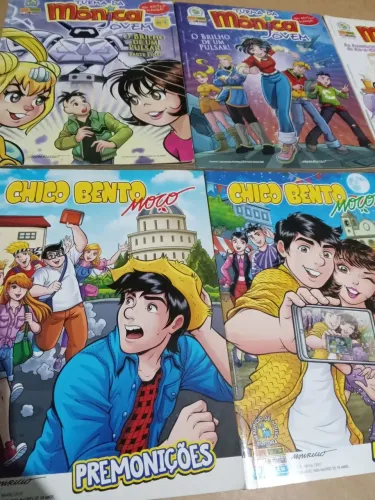 Kit 6 gibis turma da monica jovem e Chico Bento moço