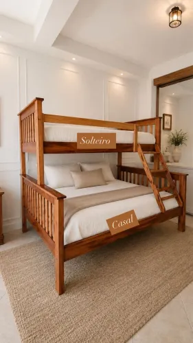 Cama casal com com cama solteiro