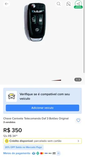 Chave canivete Daf