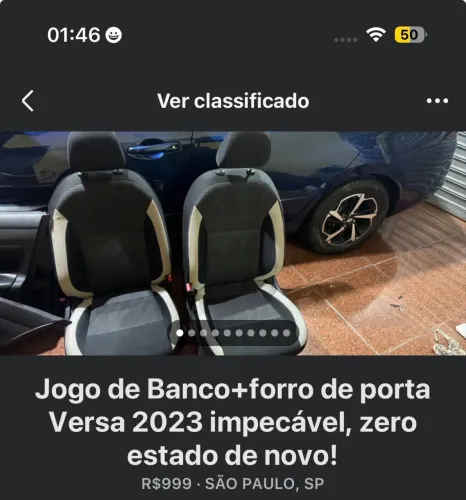 Vendo bancos mais forro de porta, versa 2023, estado de novo! 