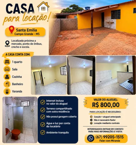 Aluga-se Casa no Santa Emília 