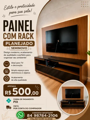 Painel com Rack planejado