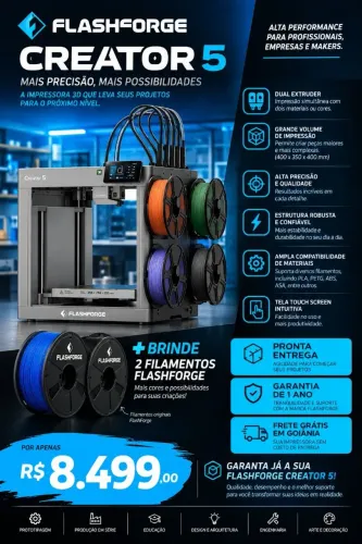 Impressora 3D FLASHFORGE CREATOR 5