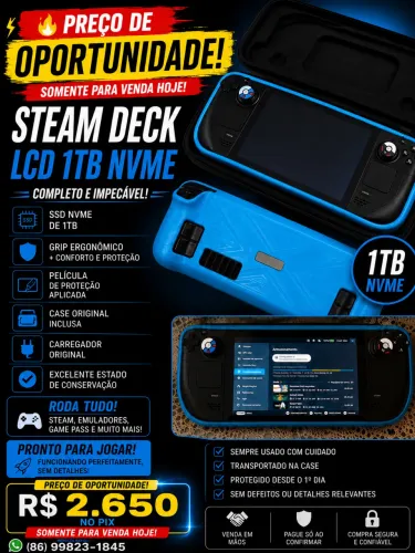 STEAM DECK 1 TB NVME ( OPORTUNIDADE) 