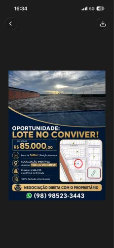 OPORTUNIDADE ÚNICA: LOTE NO LOTEAMENTO CONVIVER EM BARREIRINHAS/MA!