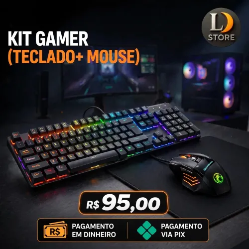 Kit gamer (teclado e mouse RGB)