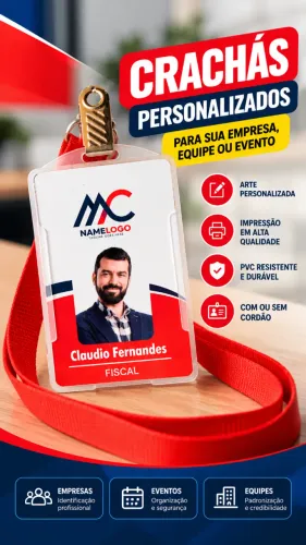 Crachá de Identificação em PVC