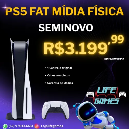 Playstation 5 Fat Físico seminovo com garantia, loja física