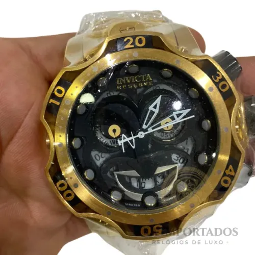 Relógio Invicta Reserve Joker Preto Dourado Automático