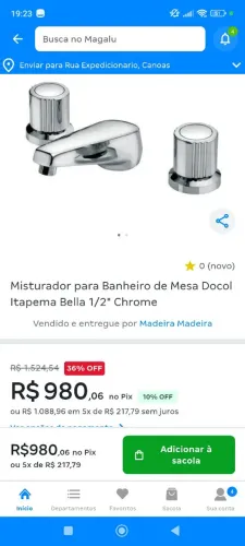 Misturador para banheiro de Mesa Docol Tower