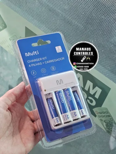 Carregador e pilhas recarregáveis AA/AAA