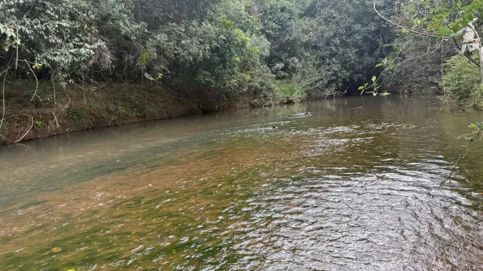 Chácara de 1.850mt com rio passa 4 no fundo um km da cidade!