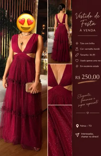 Vestido de Festa Tule com Brilho