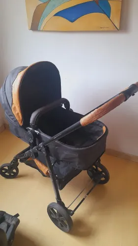 Carrinho de Bebê Galzerano + Bebê-Conforto - Caramelo