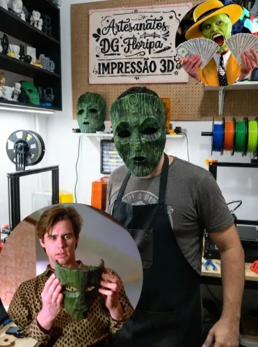 Máscara dde LOKI do Filme O Máscara 1994 (Jim Carrey) - Impressão 3D e Pintura Artesanal