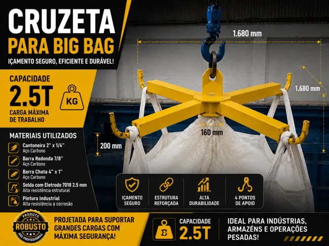 CRUZETA PARA IÇAMENTO DE BIG BAG - 2,5 TONELADAS