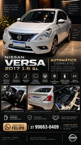 Nissan Versa SL 1.6 16V Flexstart 4P Aut. 2017
