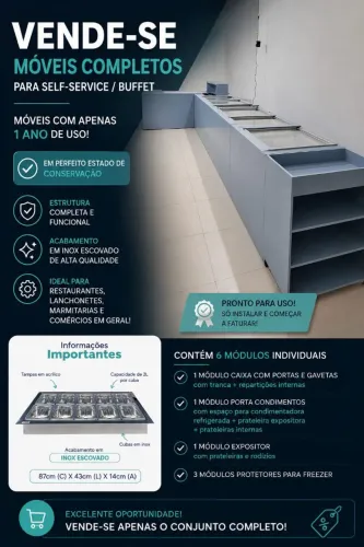 VENDE-SE MOVÉIS PLANEJADOS PARA COMERCIO "CAIXA/SUPORTE PARA CONDIMENTADORA