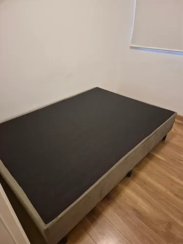 Base Box Casal 1,38m Suede Marrom - Bom Estado
