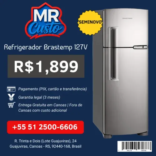 Geladeira Brastemp Seminova | Revisada e Testada, com Garantia e Frete Grátis | MR Custo