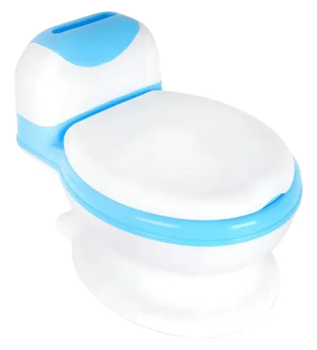 Troninho privada vasinho sanitário infantil azul com branco 