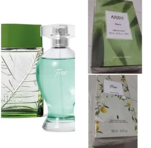 kit 1 perfume arbo o Boticário masculino 100 ml+1 perfume free o Boticário feminino 100 ml