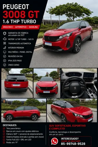 Peugeot 3008 GT Pack 1.6 Turbo 16V 5P AUT 2023